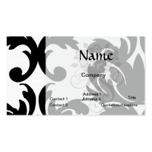 grande damassé audacieuse blanche et noire cartes de visite professionnelles