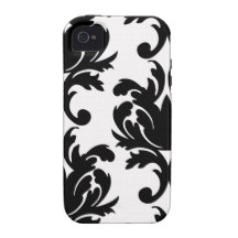 grande damassé audacieuse blanche et noire coques Case-Mate iPhone 4