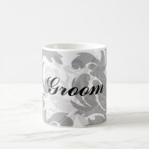 grande damassé audacieuse blanche et noire tasses à café