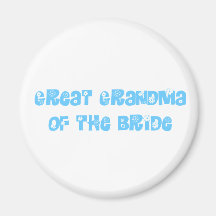Grande grand-maman de la jeune mariée magnets pour réfrigérateur