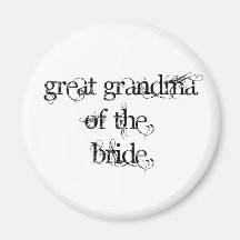 Grande grand-maman de la jeune mariée magnets pour réfrigérateur