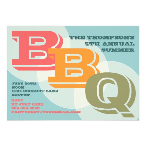 Grande invitation audacieuse de BBQ