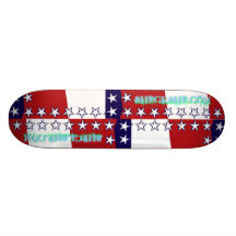 GRANDE RED-WHITE-N-BLUE Affaire-Carte d'érable de  Plateaux De Skateboards