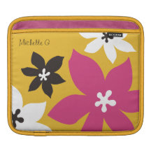 Grande rose jaune personnalisé de fleur par copie  poches iPad