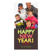 Grande salutation de carte photo de bonne année cartes de vœux avec photo