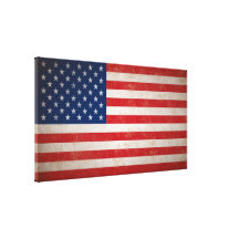 Grande toile grunge vintage de drapeau américain d toiles tendues