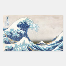 Grande vague de Hokusai Autocollant Rectangulaire