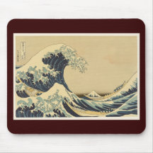 Grande vague de Hokusai outre de Kanagawa Tapis De Souris