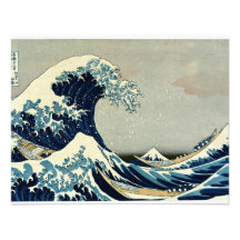 Grande vague de Katsushika Hokusai outre de Kanaga Cartons D'invitation Personnalisés