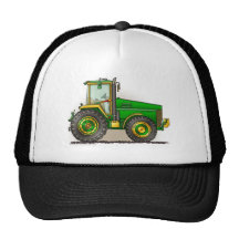 Grands chapeaux verts de tracteur casquettes de camionneur
