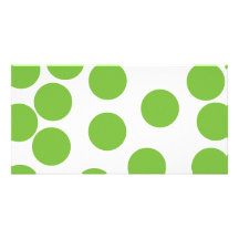 Grands points de vert de pois sur le blanc cartes avec photo