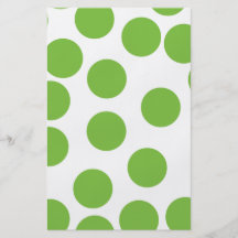Grands points de vert de pois sur le blanc prospectus avec motif