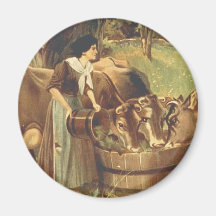 Grange Girlie de PIÈCE EN T Magnets Pour Réfrigérateur