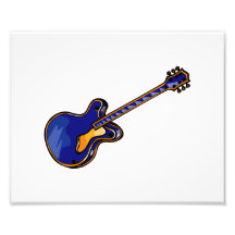 Graphique bleu simple semi creux de guitare photos