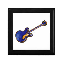 Graphique bleu simple semi creux de guitare boîtes à babioles