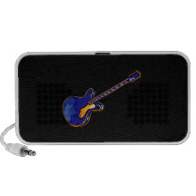 Graphique bleu simple semi creux de guitare haut-parleurs ordinateur portable