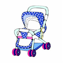 Graphique de fantaisie de poussette de bébé bleu photos en relief