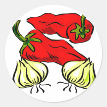 Graphique de poivre et d'oignon de piment fort autocollants
