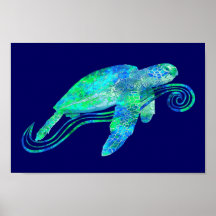Graphique de tortue de mer posters