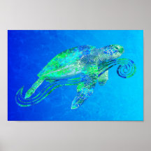 Graphique de tortue de mer posters