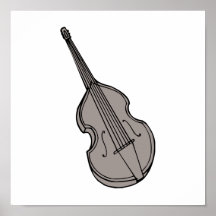 Graphique droit de guitare basse de violon posters