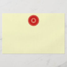 Graphique rond rouge de motif de dentelle prospectus