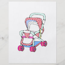 Graphique rose de fantaisie de poussette de bébé tract customisé
