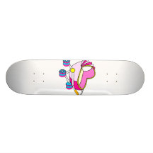 Graphique rose de voiture d'enfant de thème skateboards personnalisés