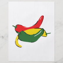 Graphique rouge de poivre de piment de vert jaune prospectus customisé