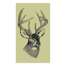 Graphique vintage d'art de cerfs communs modèle de carte de visite