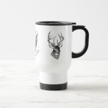 Graphique vintage d'art de cerfs communs tasse