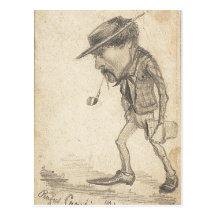 Graphite 1855-1856 de technique de Claude Monet C. Cartes Postales
