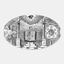 Gravure maçonnique du 19ème siècle de Blockcut Autocollants