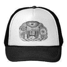 Gravure maçonnique du 19ème siècle de Blockcut Casquette De Camionneur