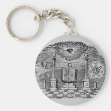 Gravure maçonnique du 19ème siècle de Blockcut Porte-clef