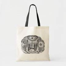 Gravure maçonnique du 19ème siècle de Blockcut Sacs En Toile