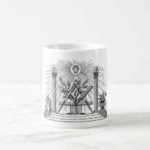 Gravure maçonnique du 19ème siècle de G Kenning Bl Tasse À Café