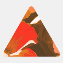 Gravure sur bois en automne de Donna Autocollant En Triangle