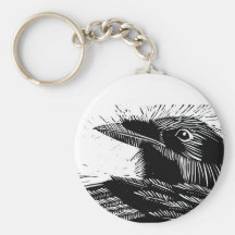 Gravure sur bois Keychain en Raven Porte-clé