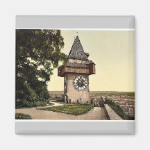 Graz, l'horloge, Styrie, Austro-Hongrie pH classiq Magnets Pour Réfrigérateur