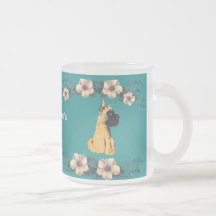 Great dane - conception florale de turquoise tasse à café