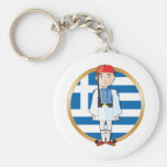 Grec Evzone avec le drapeau Porte-clef