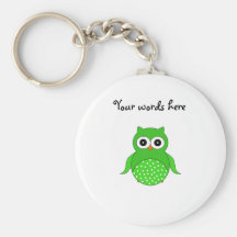 Green cute owl key chains