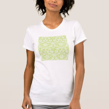 Green fancy damask pattern t-shirt