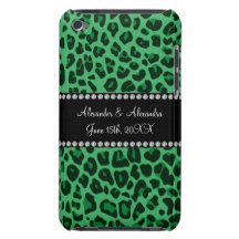 Green leopard pattern wedding favors Case-Mate iPod touch case
