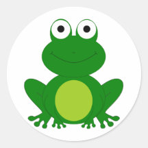 Grenouille avec du charme de bande dessinée adhésifs ronds