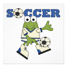 Grenouille avec le T-shirts et les cadeaux de ball Faire-parts