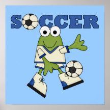 Grenouille avec le T-shirts et les cadeaux de ball Posters