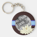 Grenouille bleue et Lotus Keychain Porte-clé