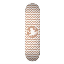 Grenouille ; Brown Chevron Planches À Roulettes Customisées